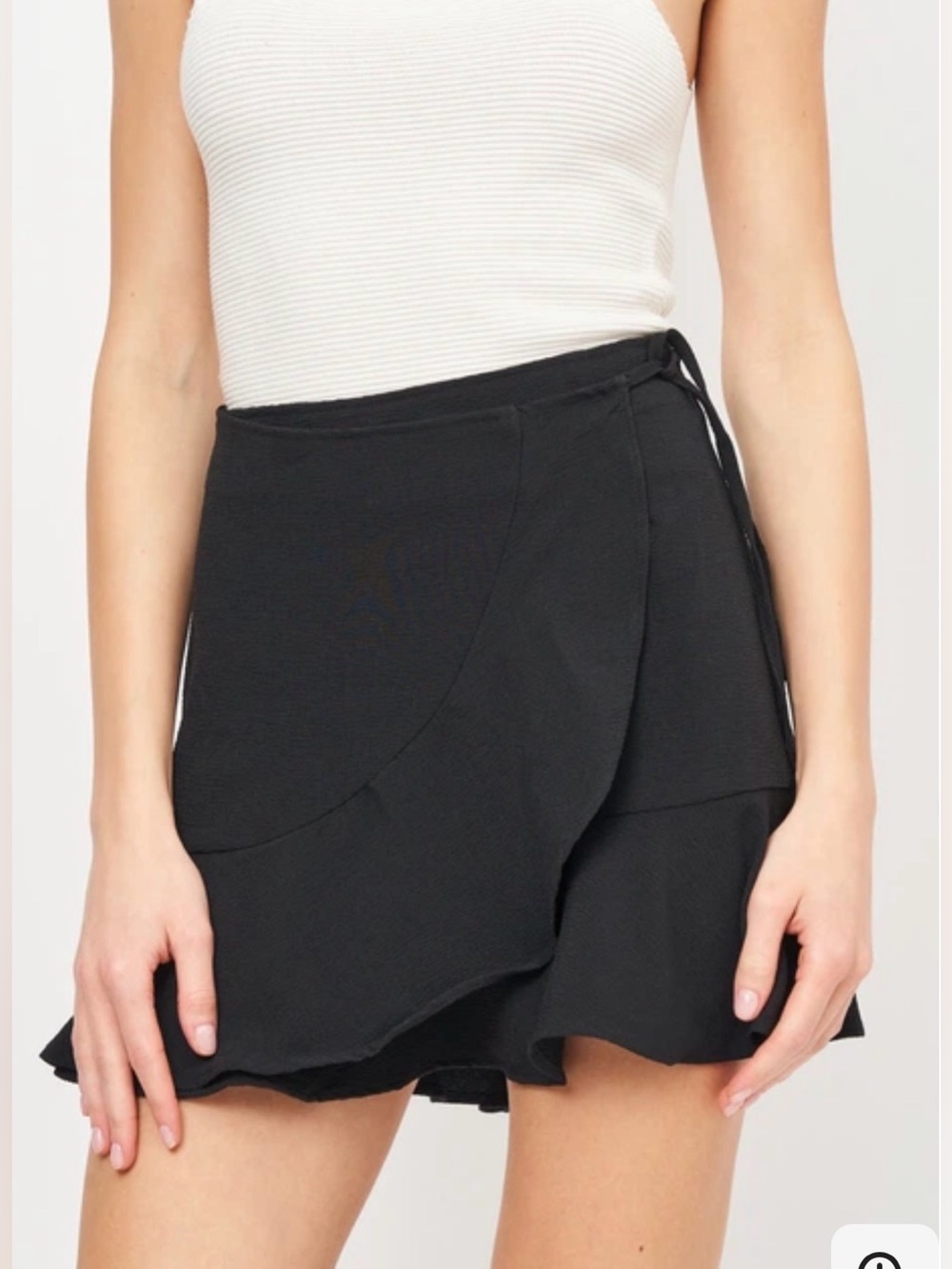H&M Black Ruffle Wrap Skirt
